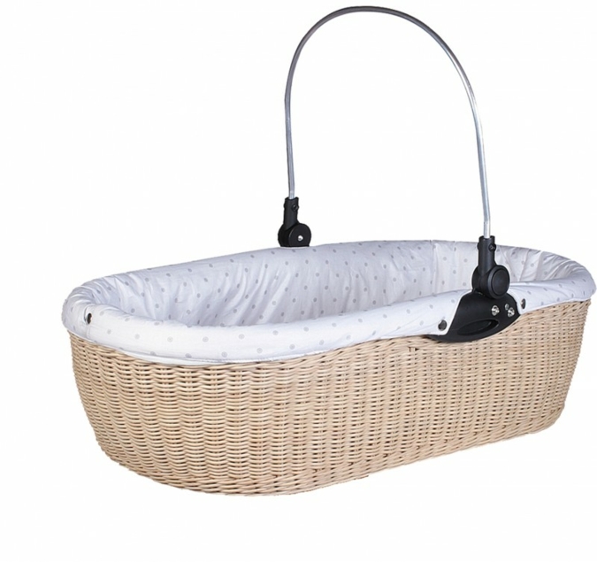 Das Gegenprogramm zur schadstoffausdünstenden  Plastikschüssel aus Asien: die Kinderwagenwanne aus Rattan.