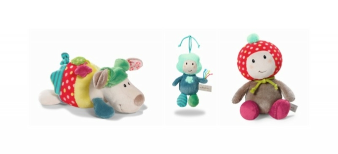 Für Babys und Kleinkinder: der Hund Fino, das Fliegenpilzmädchen Maila und der Regenbogenjunge Kobi.