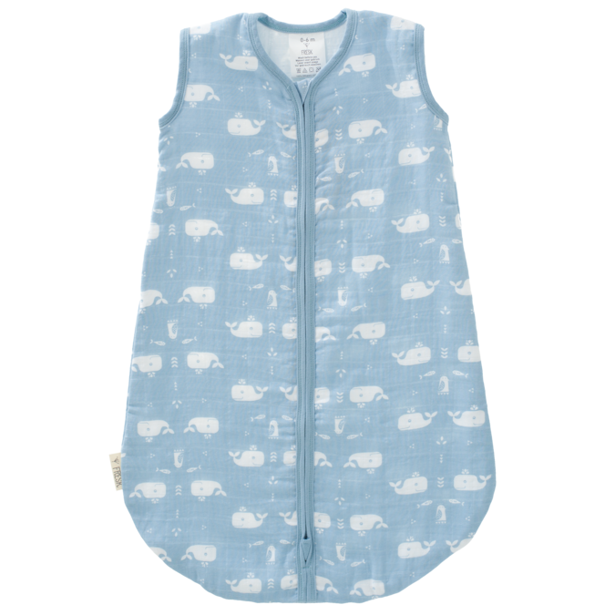 Fresk_F100-25-Sleepingbag-muslin-Whale-bluefog