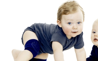 GoBabyGo Boy With Blue Tights and Kneepads