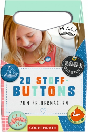 Sofort loslegen können die Kids mit dem Stoff-Button-Set.